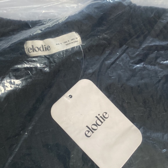 ELODIE Crewneck Cropped Sweater in Black, Size S, NWT - Picture 6 of 7